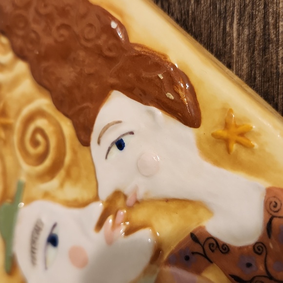 Laurie Eisenhardt tile art couple kissing / birds - Picture 10 of 12